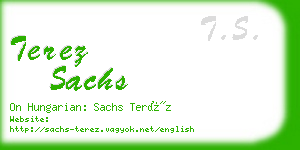 terez sachs business card